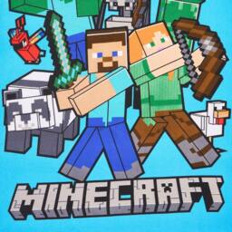 OHS Kids Minecraft Beach Bath Towel Absorbent Quick Dry Microfibre in Blue - thumbnail 4