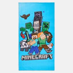 OHS Kids Minecraft Beach Bath Towel Absorbent Quick Dry Microfibre in Blue