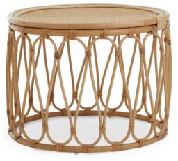 Orsina Natural Rattan Table, Decorative Frame Garden Furniture, Elegant Open Weave Garden Table