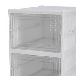 KORVIXA 6Tier-34.7x25.7x105cm Folding Shoe Storage Box Stackable in White - Size: 500mm - thumbnail 5
