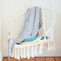 Paper High Diamond Cotton Throw in Grey - thumbnail 4