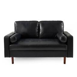 Cheshire Henley Black Faux Leather 2 Seater Sofa - thumbnail 2