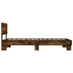 Berkfield Home Durable Bed Frame without Mattress Smoked Oak 90x200 cm in Brown - thumbnail 5