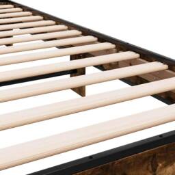 Berkfield Home Durable Bed Frame without Mattress Smoked Oak 90x200 cm in Brown - thumbnail 7