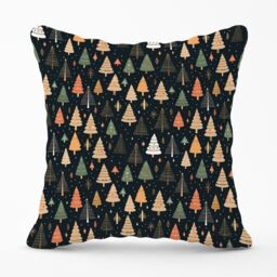 Warren Reed - Designer Boho Inspired Christmas Trees Outdoor Cushion in Green - Size: 60 cm x 60 cm - thumbnail 1
