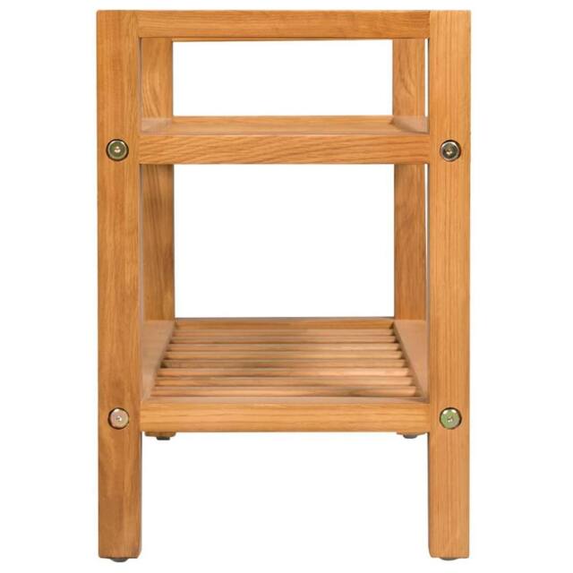 Berkfield Home Shoe Rack with 2 Shelves 50x27x40 cm Solid Oak Wood in Brown - Size: 50 x 27 x 40 cm - image 1