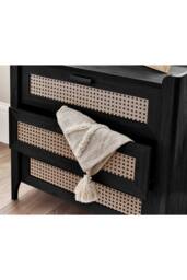 Julian Bowen Sydney Rattan Print 3 Drawer Chest in Black - thumbnail 9