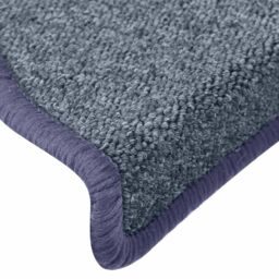 Berkfield Home Carpet Stair Treads 15 pcs Dark Grey & Blue 65x24x4 cm - Size: Medium - thumbnail 6