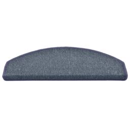 Berkfield Home Carpet Stair Treads 15 pcs Dark Grey & Blue 65x24x4 cm - Size: Medium - thumbnail 4
