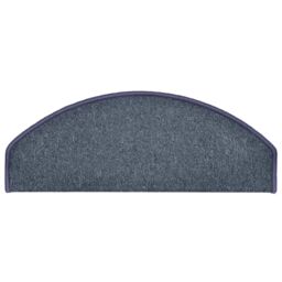 Berkfield Home Carpet Stair Treads 15 pcs Dark Grey & Blue 65x24x4 cm - Size: Medium - thumbnail 5