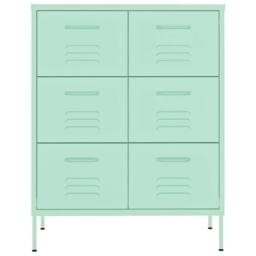 Berkfield Home Drawer Cabinet Mint 80x35x101.5 cm Steel - thumbnail 3