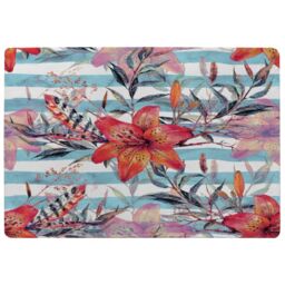 Benjamin Tate Design Bouquet Of Watercolor Tiger Lilies Rug in Natural - Size: Large - thumbnail 1