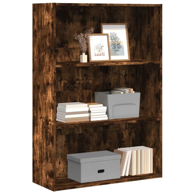Berkfield Home Bookcase Smoked Oak 80x30x114 cm Engineered Wood in Brown - Size: 80 x 30 x 114 cm - image 1