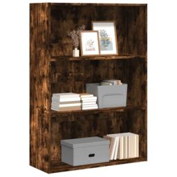 Berkfield Home Bookcase Smoked Oak 80x30x114 cm Engineered Wood in Brown - Size: 80 x 30 x 114 cm - thumbnail 1