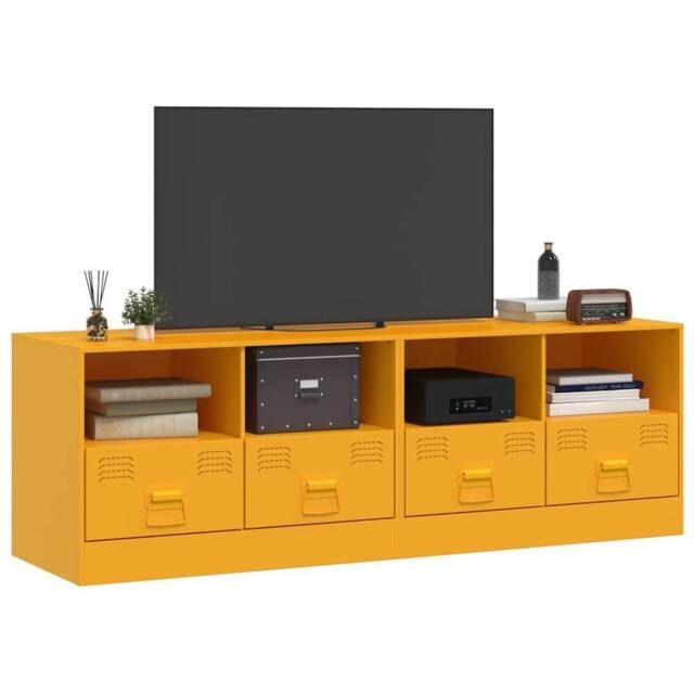 Berkfield Home TV Cabinets 2 pcs Mustard Yellow 67x39x44 cm Steel - Size: 67 x 39 x 44 cm - image 1