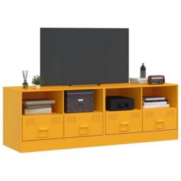 Berkfield Home TV Cabinets 2 pcs Mustard Yellow 67x39x44 cm Steel - Size: 67 x 39 x 44 cm - thumbnail 1