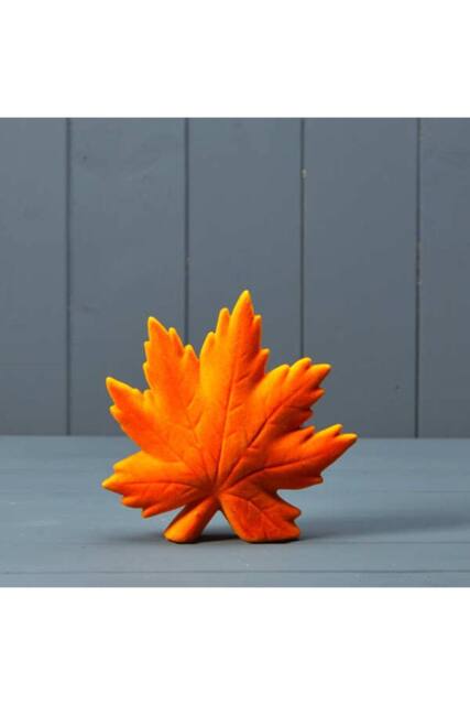 KDMD Orange flocked ceramic maple leaf - image 1
