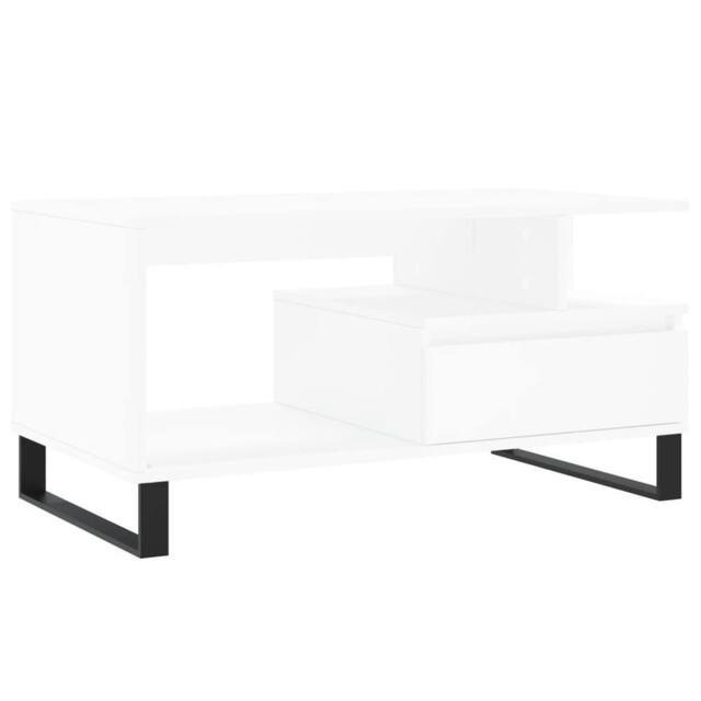 Berkfield Home Coffee Table White 90x49x45 cm Engineered Wood - Size: 90 x 49 x 45 cm - image 1