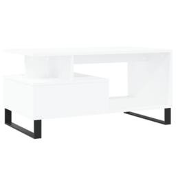 Berkfield Home Coffee Table White 90x49x45 cm Engineered Wood - Size: 90 x 49 x 45 cm - thumbnail 8