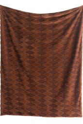 Appletree 'Cosy Diamond' Super Soft Jacquard Boucle Throw in Chocolate - Size: 150 cm × 200 cm - thumbnail 2