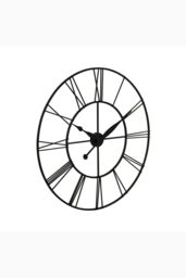 H&O Direct 60CM Dia Vintage Metal Skeleton Roman Numeral Clock in Dark Grey - thumbnail 4