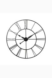 H&O Direct 60CM Dia Vintage Metal Skeleton Roman Numeral Clock in Dark Grey - thumbnail 5