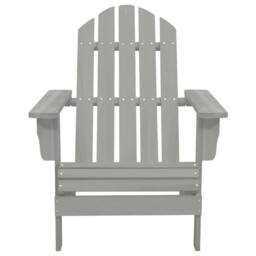 Berkfield Home Garden Adirondack Chair with Table Solid Fir Wood Grey - thumbnail 6