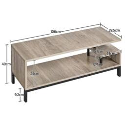 KORVIXA Grey Wood TV Stand Cabinet with Shelf - Size: 100 cm - thumbnail 2