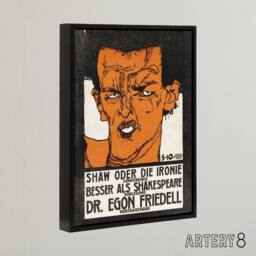 "Artery8 Shaw or Irony Conference Poster Framed Canvas Wall Art Print Schiele in Orange - Size: W12"" x H16""" - thumbnail 2