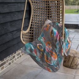 Benjamin Tate Design Trendy Tribal Pattern In Watercolour Style Blanket in Natural - Size: 120 cm x 150 cm - thumbnail 4