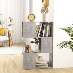 Berkfield Home Book Cabinet Room Divider Concrete Grey 60x24x94 cm Engineered Wood - Size: 60 x 24 x 94 cm - thumbnail 2
