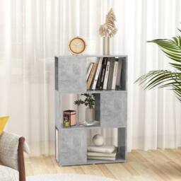 Berkfield Home Book Cabinet Room Divider Concrete Grey 60x24x94 cm Engineered Wood - Size: 60 x 24 x 94 cm - thumbnail 3