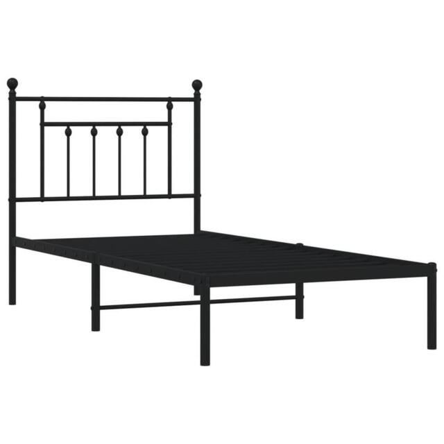Berkfield Home Metal Bed Frame with Headboard Black 80x200 cm - image 1