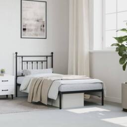 Berkfield Home Metal Bed Frame with Headboard Black 80x200 cm - thumbnail 4