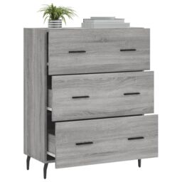 Berkfield Home Sideboard Grey Sonoma 69.5x34x90 cm Engineered Wood - thumbnail 4