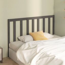 Berkfield Home Bed Headboard Grey 126x4x100 cm Solid Wood Pine - Size: 126 x 4 x 100 cm - thumbnail 3
