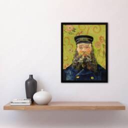 Artery8 The Postman Joseph Roulin Van Gogh Vintage Framed Wall Art Print in Green - Size: A4 - thumbnail 4