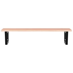 Berkfield Home Basin Shelf Wall Mounted Steel & Solid Wood Oak in Brown - thumbnail 4