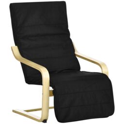 HOMCOM Lounge Chair Recliner Adjustable Footrest Home in Black - thumbnail 2