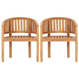 Berkfield Home 5 Piece Banana Garden Lounge Set Solid Teak Wood in Brown - thumbnail 6