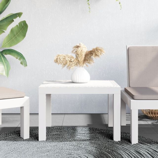Berkfield Home Garden Table White 59x47x40 cm PP - Size: 59 x 47 x 40 cm - image 1