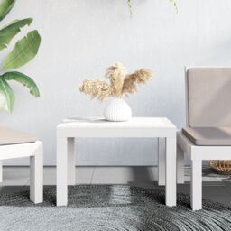 Berkfield Home Garden Table White 59x47x40 cm PP - Size: 59 x 47 x 40 cm - thumbnail 1