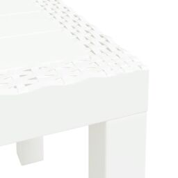 Berkfield Home Garden Table White 59x47x40 cm PP - Size: 59 x 47 x 40 cm - thumbnail 6