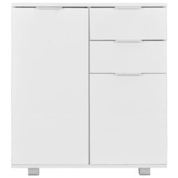 Berkfield Home Sideboard High Gloss White 71x35x76 cm Engineered Wood - Size: 71 x 35 x 76 cm - thumbnail 3