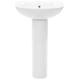 Berkfield Home Elegant Freestanding Basin with Pedestal Ceramic White 520x440x190 mm