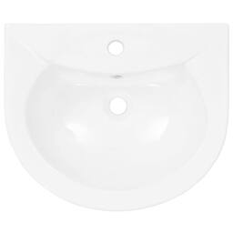 Berkfield Home Elegant Freestanding Basin with Pedestal Ceramic White 520x440x190 mm - thumbnail 6