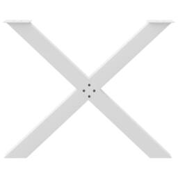 Berkfield Home Dining Table Legs X-Shaped 3 pcs White 90x(72-73) cm Steel - thumbnail 5