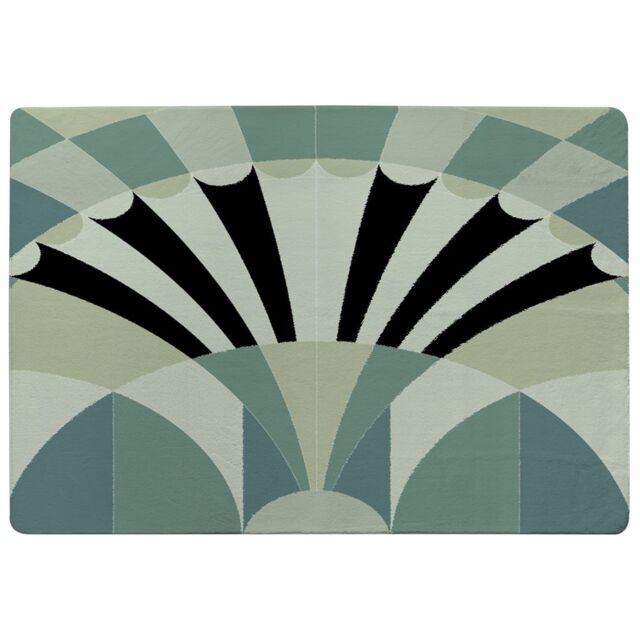 Benjamin Tate Design Green Geo Arches Rug in Natural - Size: Large - image 1