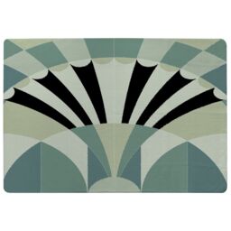 Benjamin Tate Design Green Geo Arches Rug in Natural - Size: Large - thumbnail 1