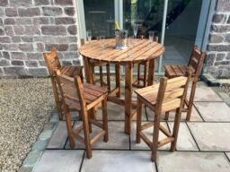 Charles Taylor Trading Deluxe Alfresco Bar Set Six Seater in Brown - thumbnail 2